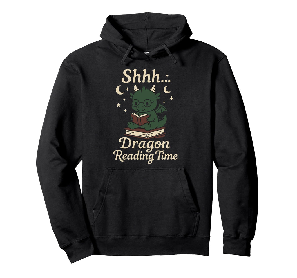 Book Dragon Fantasy Reader Cozy Hoodie - Aesthetic Graphic for Adults - T-Shirt, Sweatshirt, Hoodie