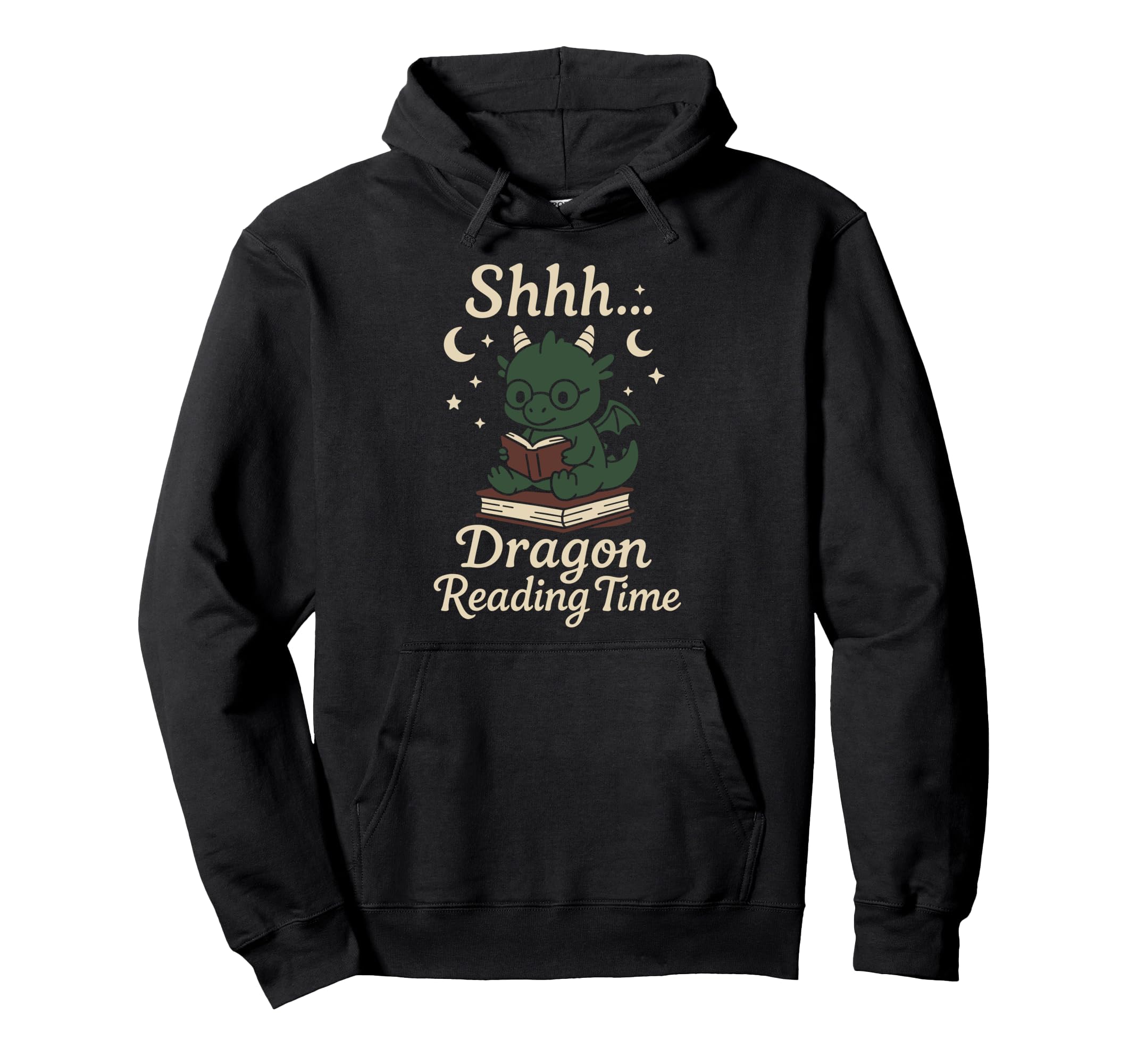 Book Dragon Fantasy Reader Cozy Hoodie - Aesthetic Graphic for Adults - T-Shirt, Sweatshirt, Hoodie