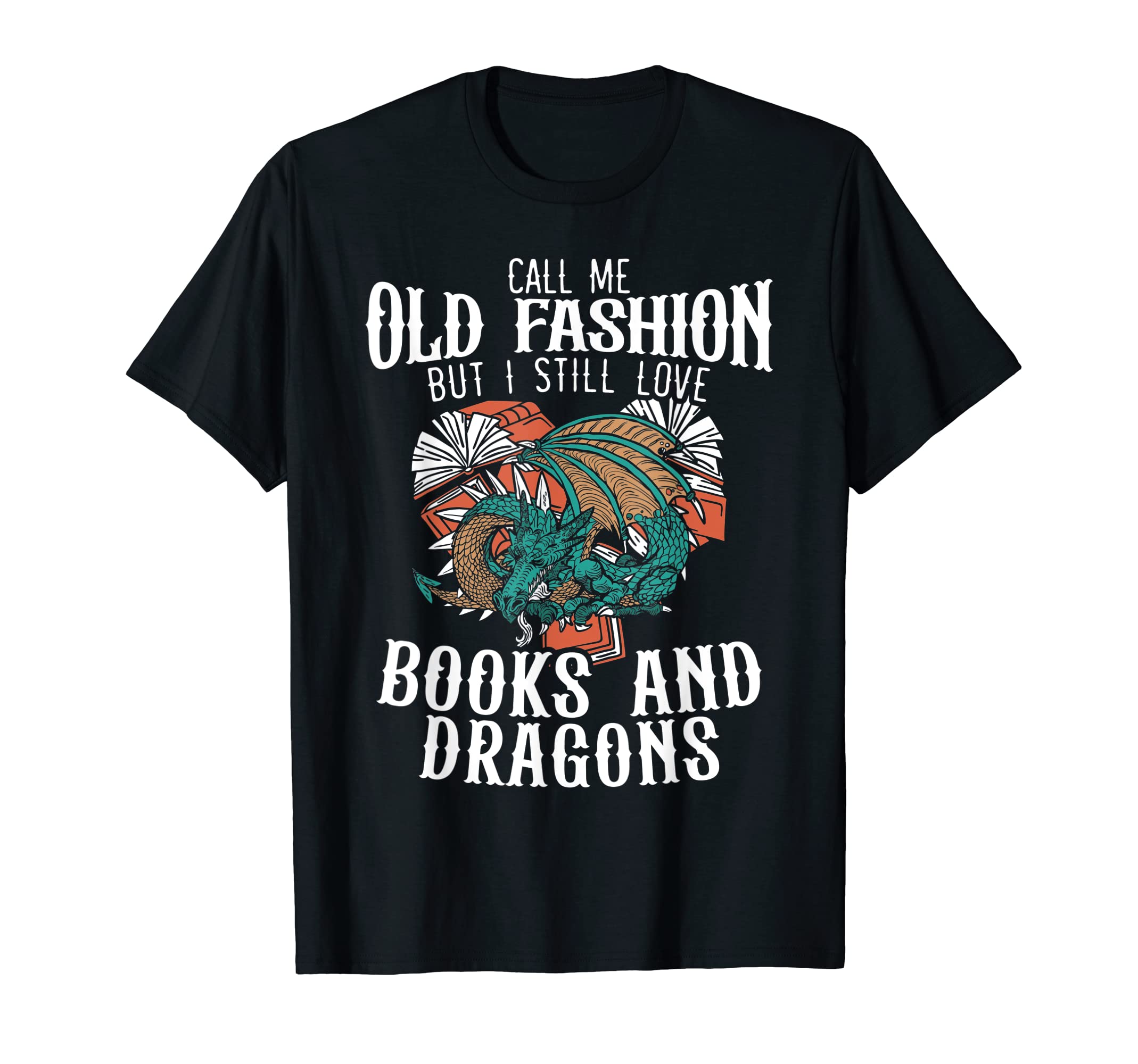 Books And Dragons Bookworm Reading T-Shirt - Unique Graphic for Adults - T-Shirt, Sweatshirt, Hoodie