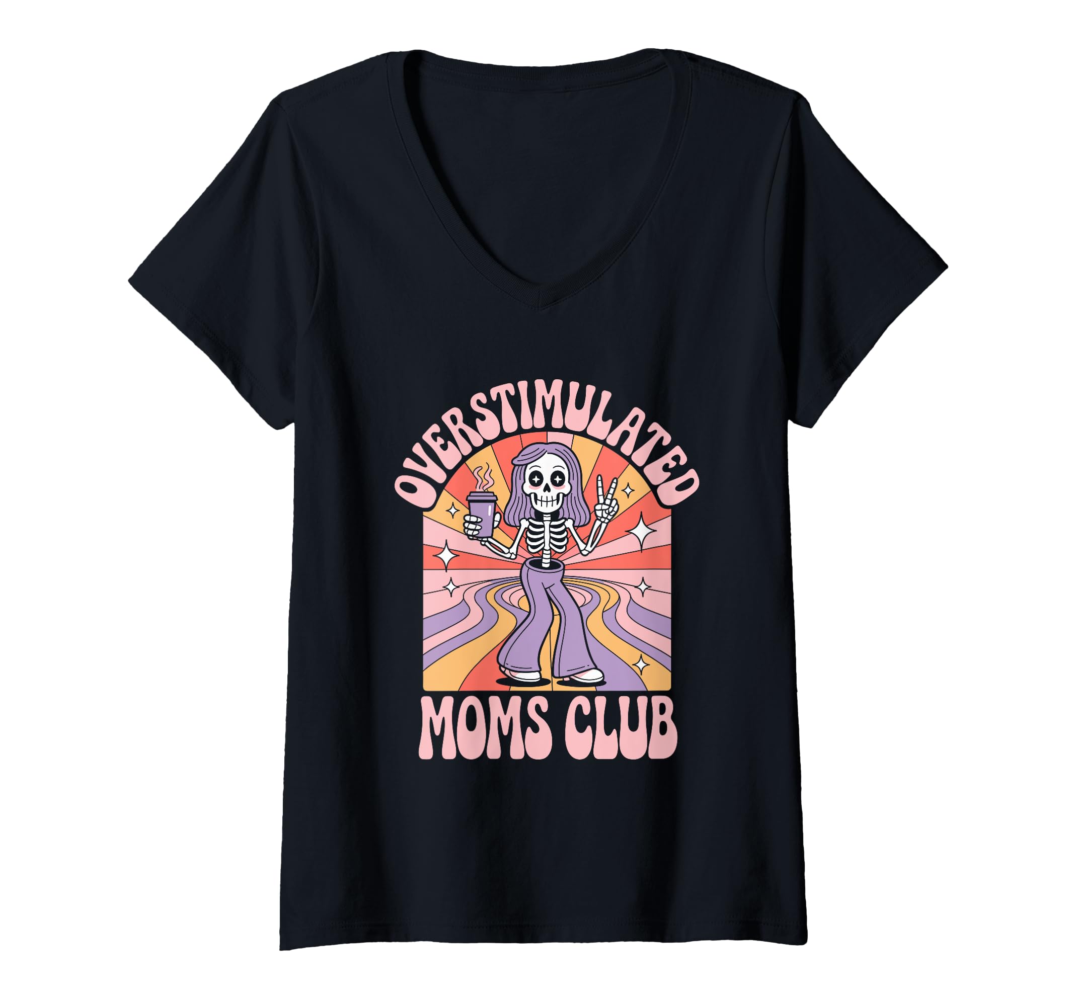 Overstimulated Moms Club Groovy T-Shirt - Novelty Apparel Men Women - T-Shirt, Sweatshirt, Hoodie