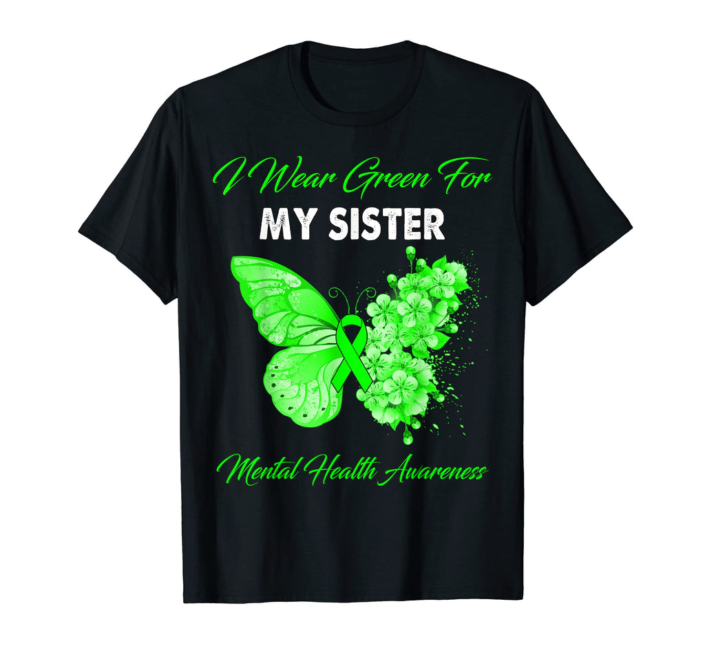 Butterfly I Wear Green My Sister T-Shirt - Minimalist Print Men Women - T-Shirt, Sweatshirt, Hoodie
