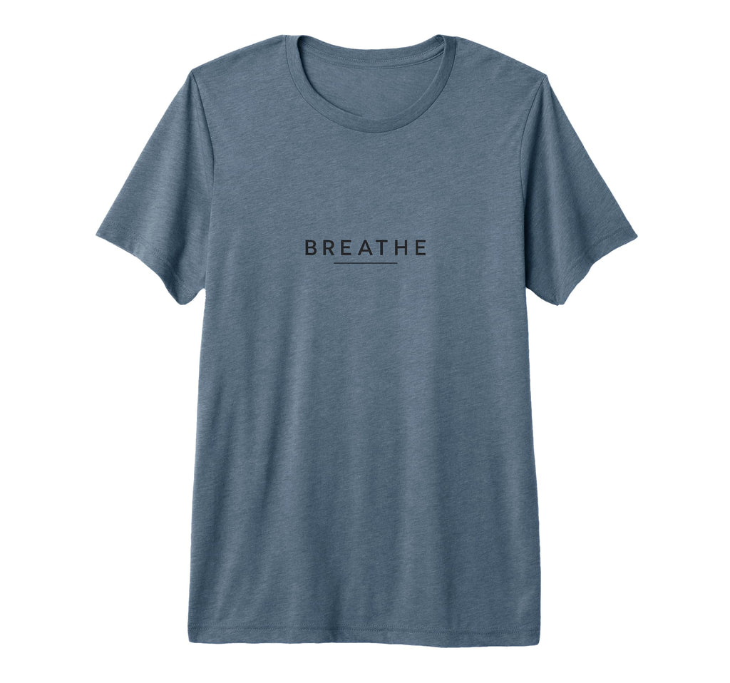 Breathe Minimalist Mindfulness Tri T-Shirt - Minimalist Print Men Women - T-Shirt, Sweatshirt, Hoodie