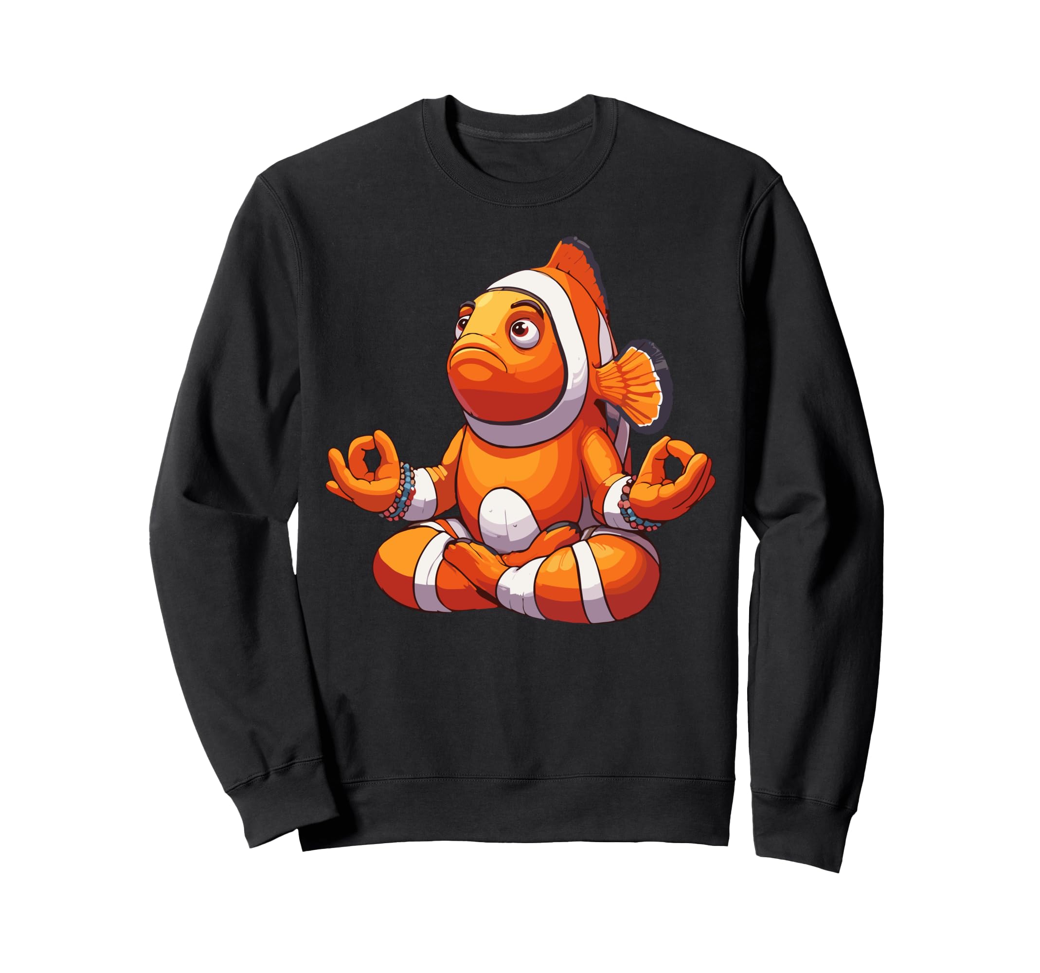 Meditation Clownfish Yoga Pose Sweatshirt - Minimalist Print for Adults - T-Shirt, Sweatshirt, Hoodie