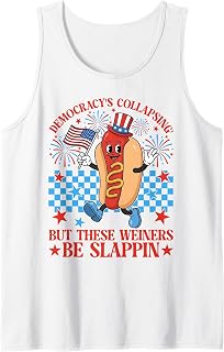 Funny Hot Dog 4th July Democracy's Collapsing 250 Years Tank Top Unisex T-shirt, Sweatshirt, Hoodie, Long Sleeve Tee - T-Shirt, Sweatshirt, Hoodie