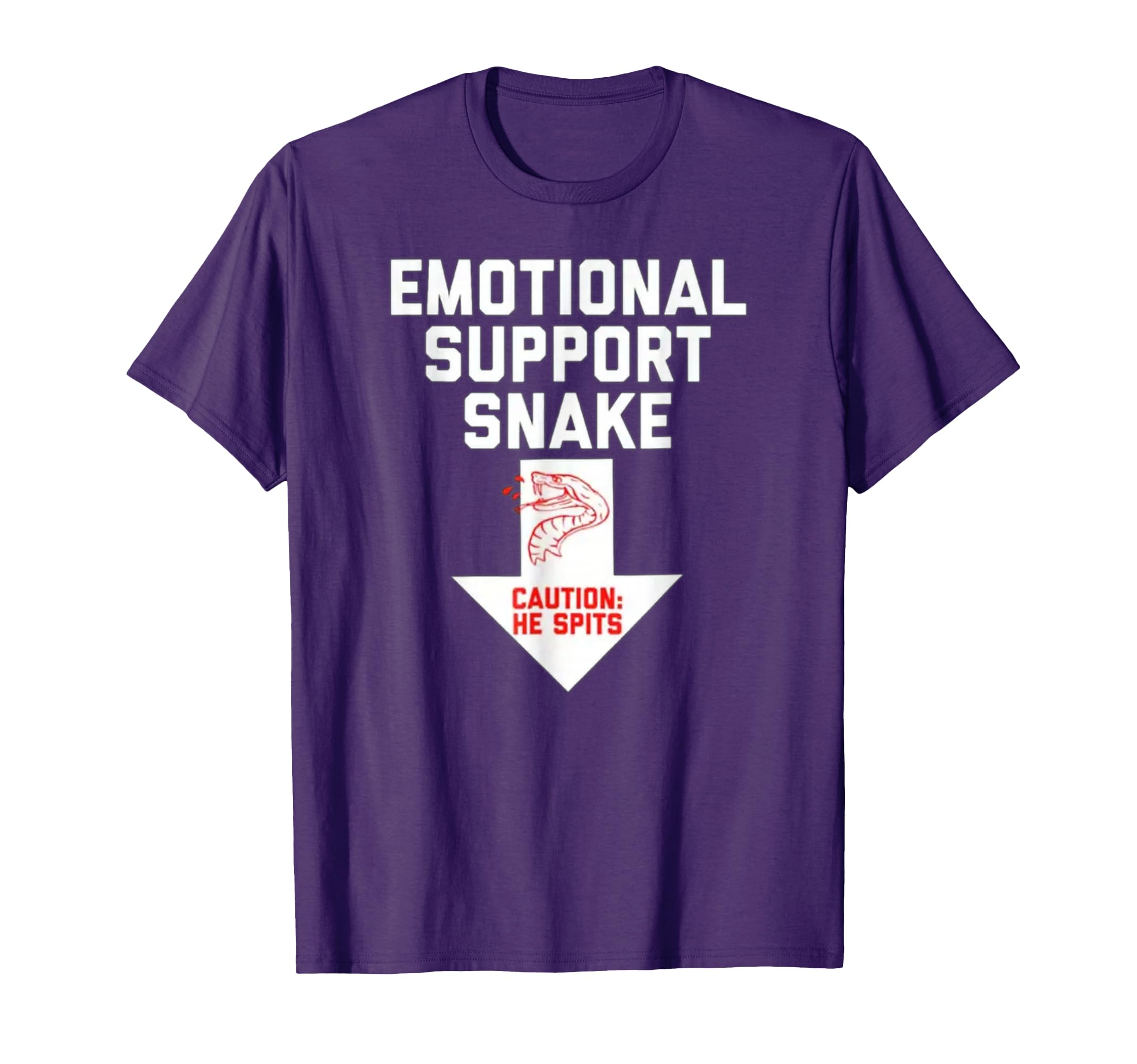 Emotional Support Snake Caution He Spits T-Shirt - Graphic Print Unisex - T-Shirt, Sweatshirt, Hoodie