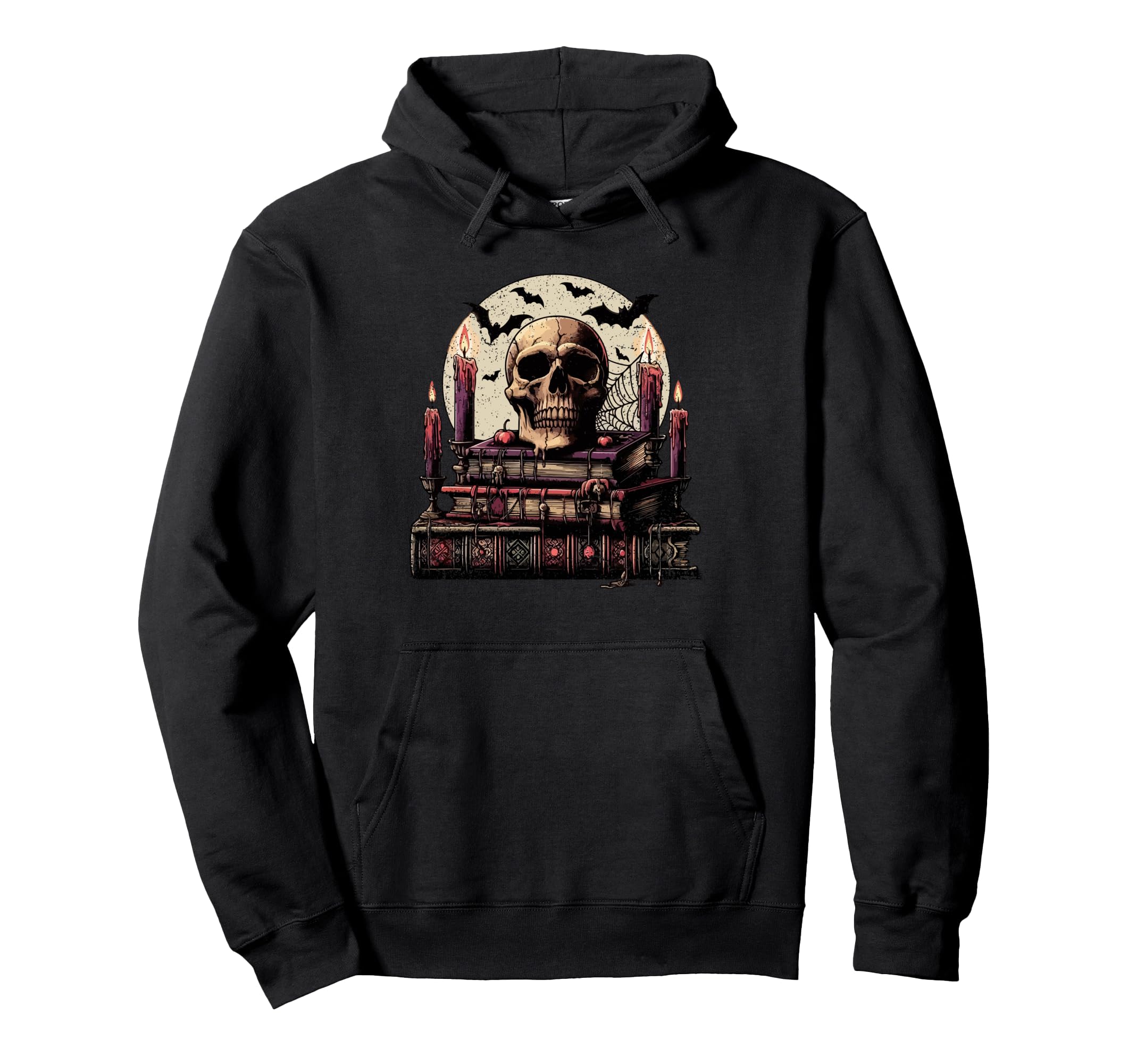 Skull Book Halloween Bookworm Hoodie - Fun Novelty Design for Adults - T-Shirt, Sweatshirt, Hoodie