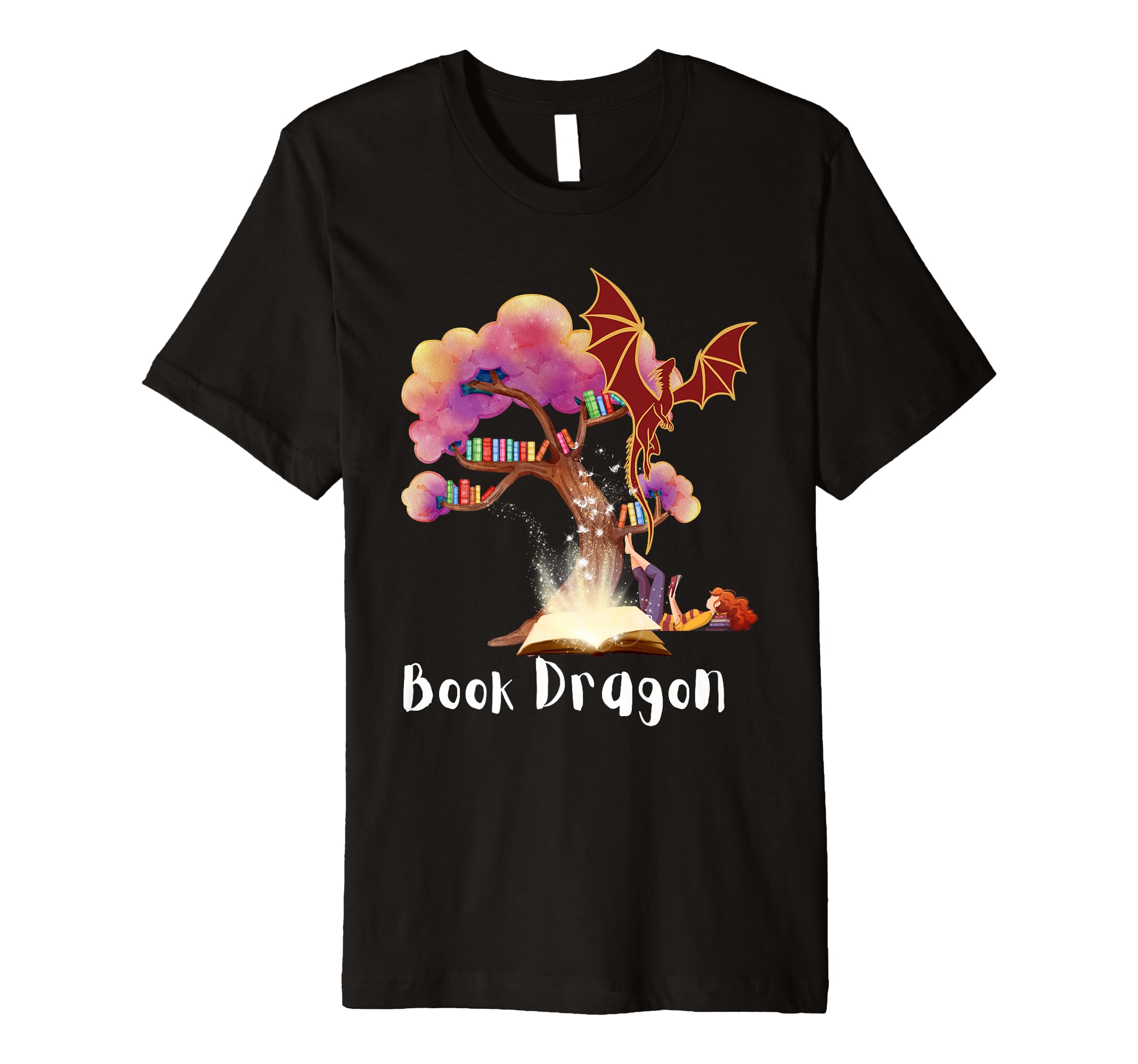 Book Dragon T-Shirt - Minimalist Print Unisex - T-Shirt, Sweatshirt, Hoodie