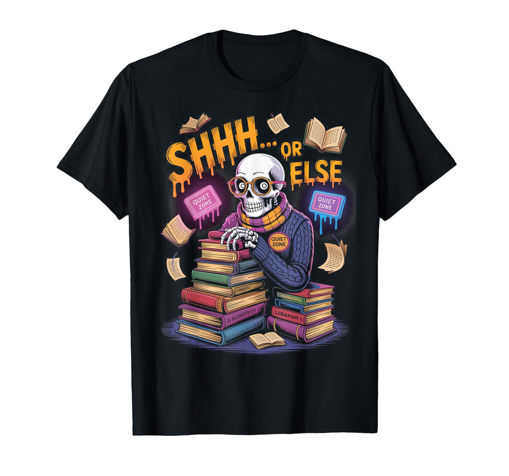 Dark Academia Skeleton Library T-Shirt - Aesthetic Graphic for Adults - T-Shirt, Sweatshirt, Hoodie