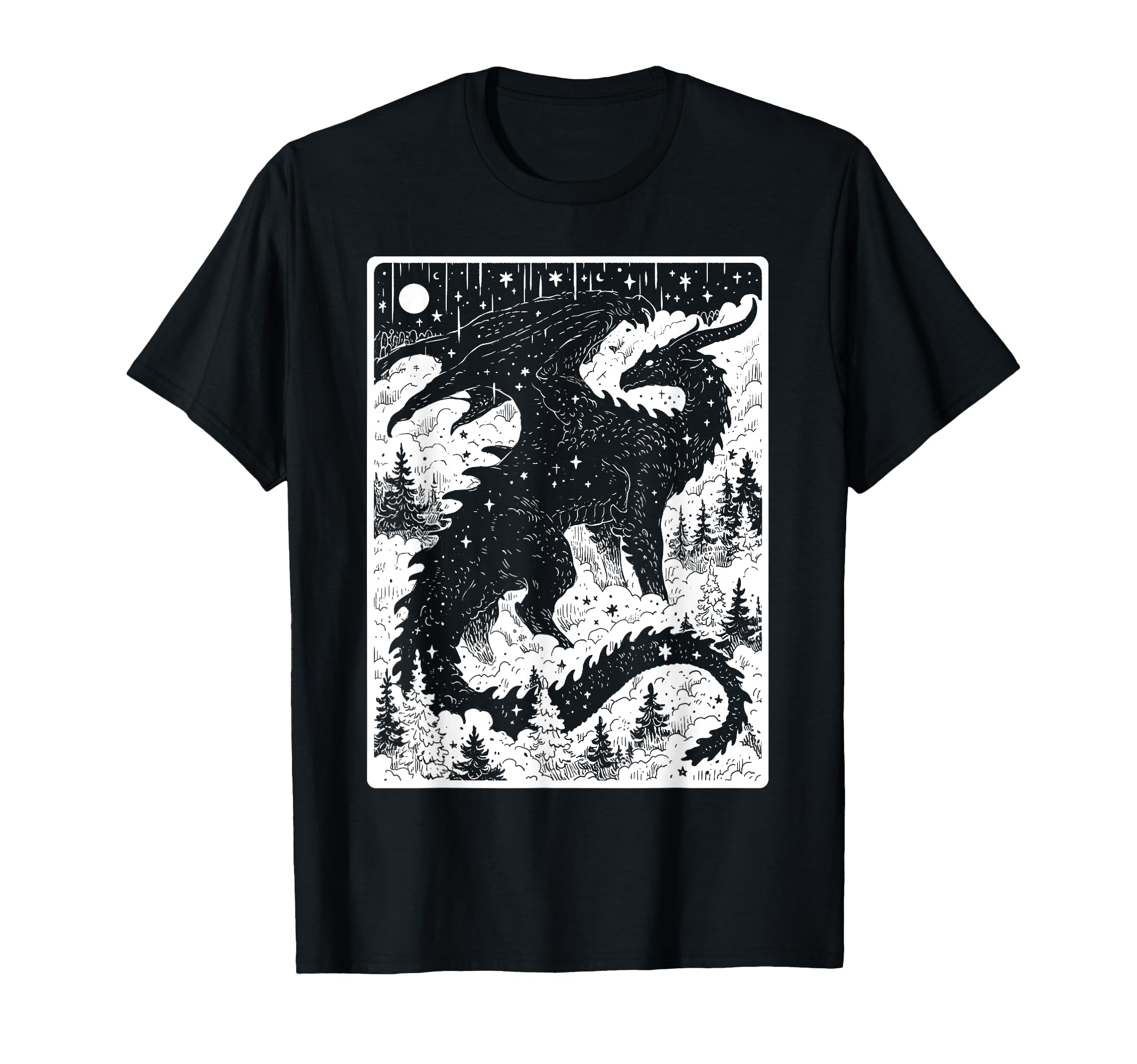 Dark Academia Fantasy Dragon Book T-Shirt - Minimalist Print for Adults - T-Shirt, Sweatshirt, Hoodie