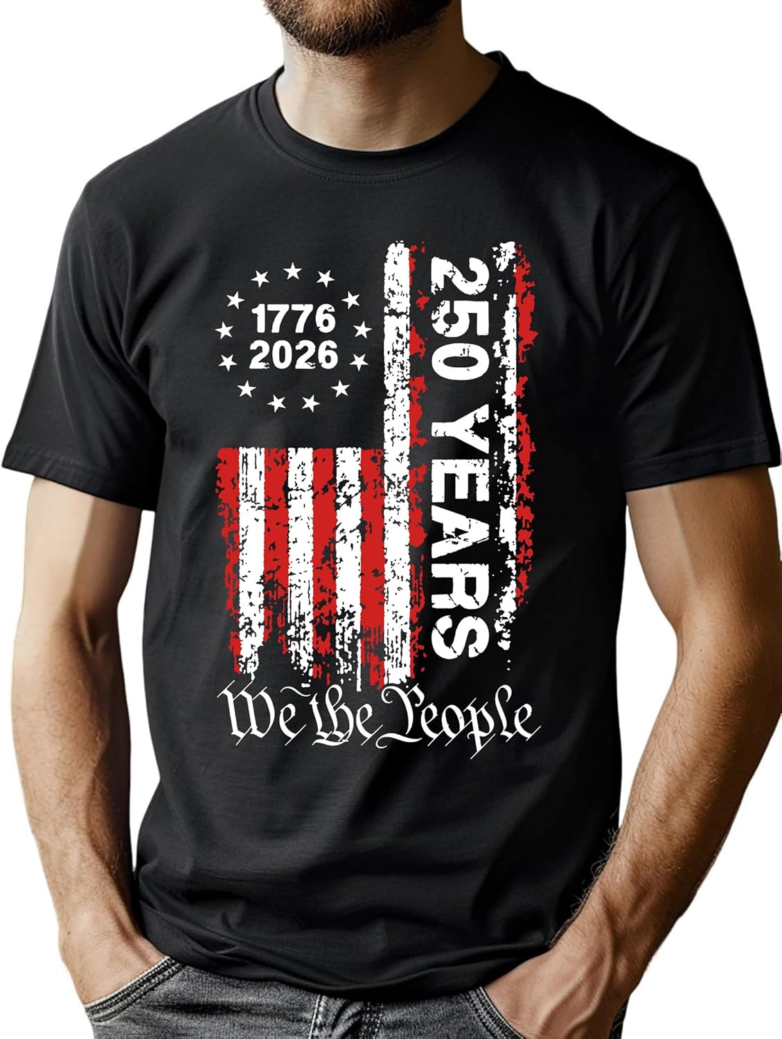 250th Anniversary USA Shirts for Men American Flag T-Shirt 4th of July Shirt 250 Years Birthday Patriotic Tops - T-Shirt, Sweatshirt, Hoodie