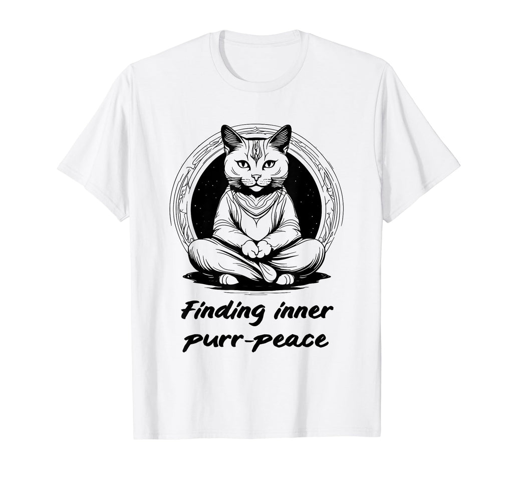 Meditation Mindfulness Yoga Cat T-Shirt - Casual Everyday Wear for Adults - T-Shirt, Sweatshirt, Hoodie