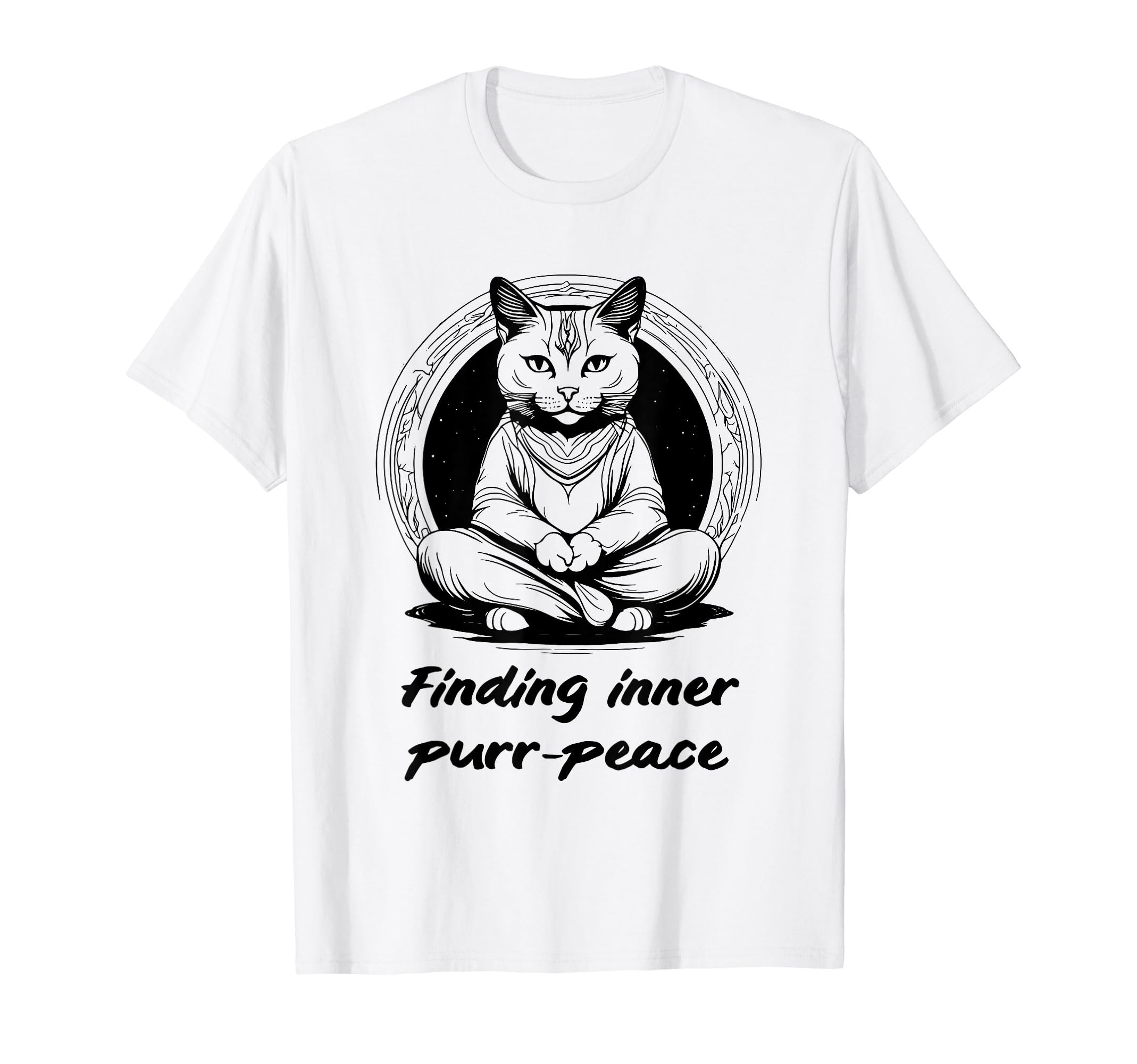 Meditation Mindfulness Yoga Cat T-Shirt - Casual Everyday Wear for Adults - T-Shirt, Sweatshirt, Hoodie