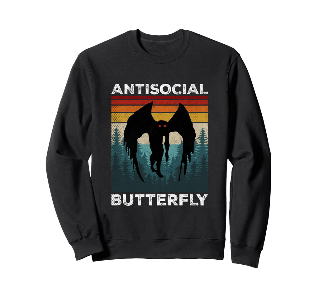 Antisocial Butterfly Cryptid Creature Sweatshirt - Minimalist Print Unisex - T-Shirt, Sweatshirt, Hoodie