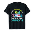 Easily Distracted Books And Dragons Book T-Shirt - Novelty Apparel Unisex - T-Shirt, Sweatshirt, Hoodie