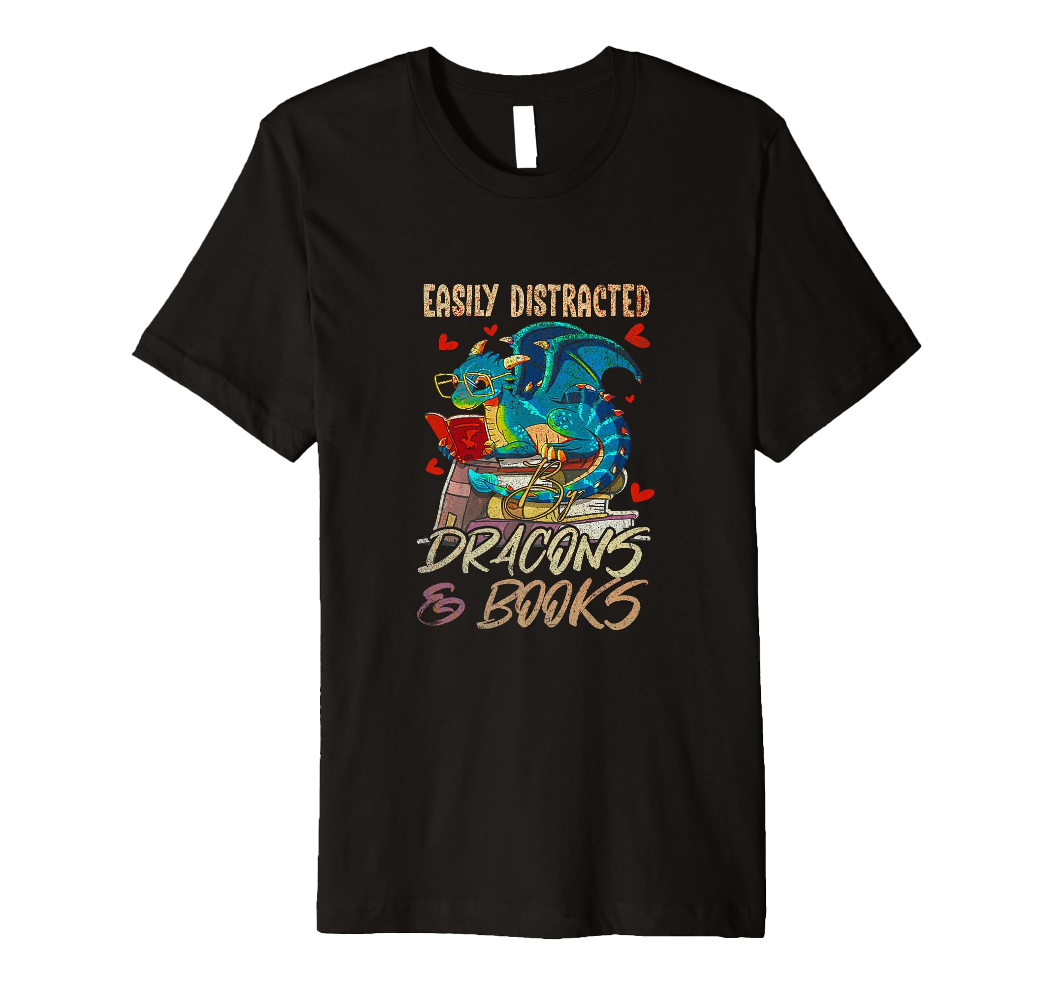 Easily Distracted Books Dragons Funny T-Shirt - Minimalist Print Unisex - T-Shirt, Sweatshirt, Hoodie