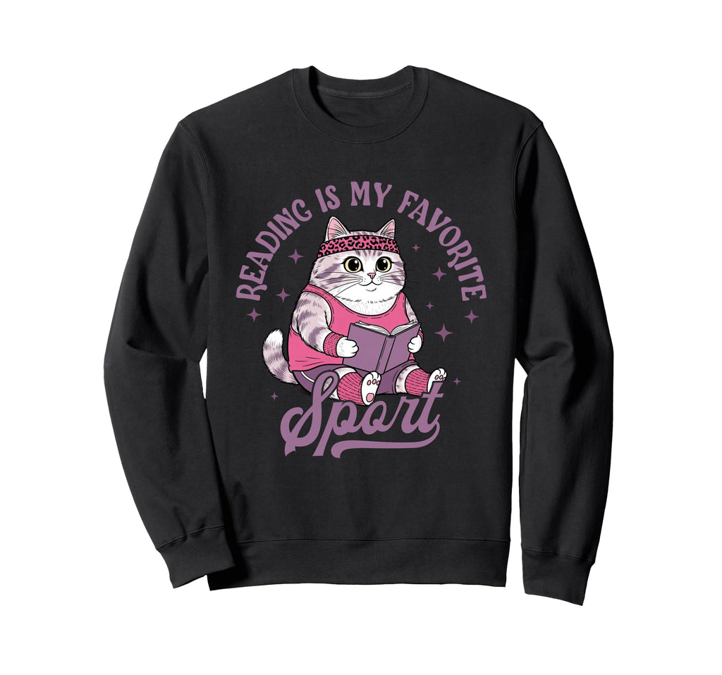 Reading Is My Favorite Sport Bookworm Sweatshirt - Minimalist Print Unisex - T-Shirt, Sweatshirt, Hoodie