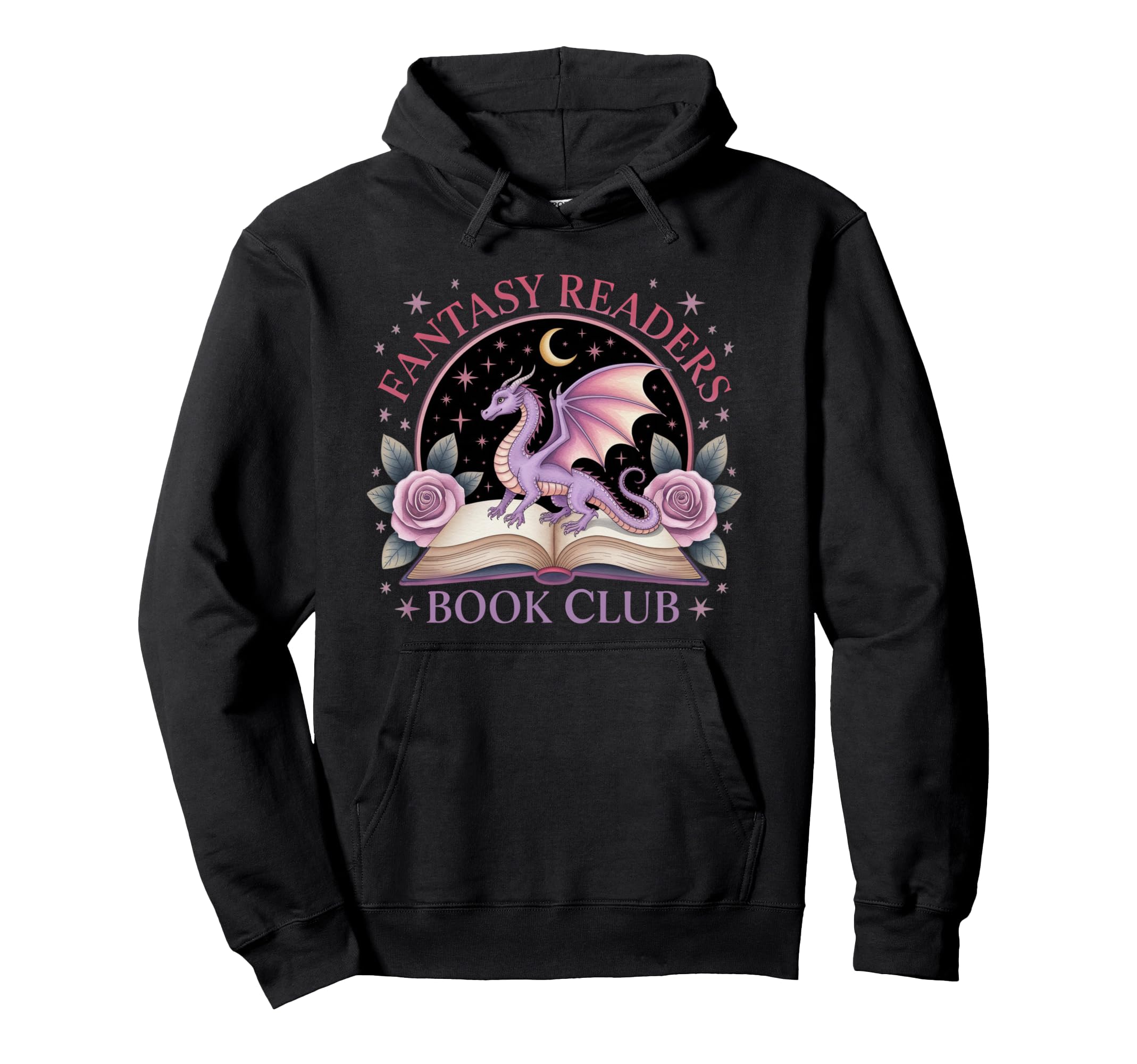 Fantasy Readers Dragon Book Lover Hoodie - Custom Art Print for Adults - T-Shirt, Sweatshirt, Hoodie