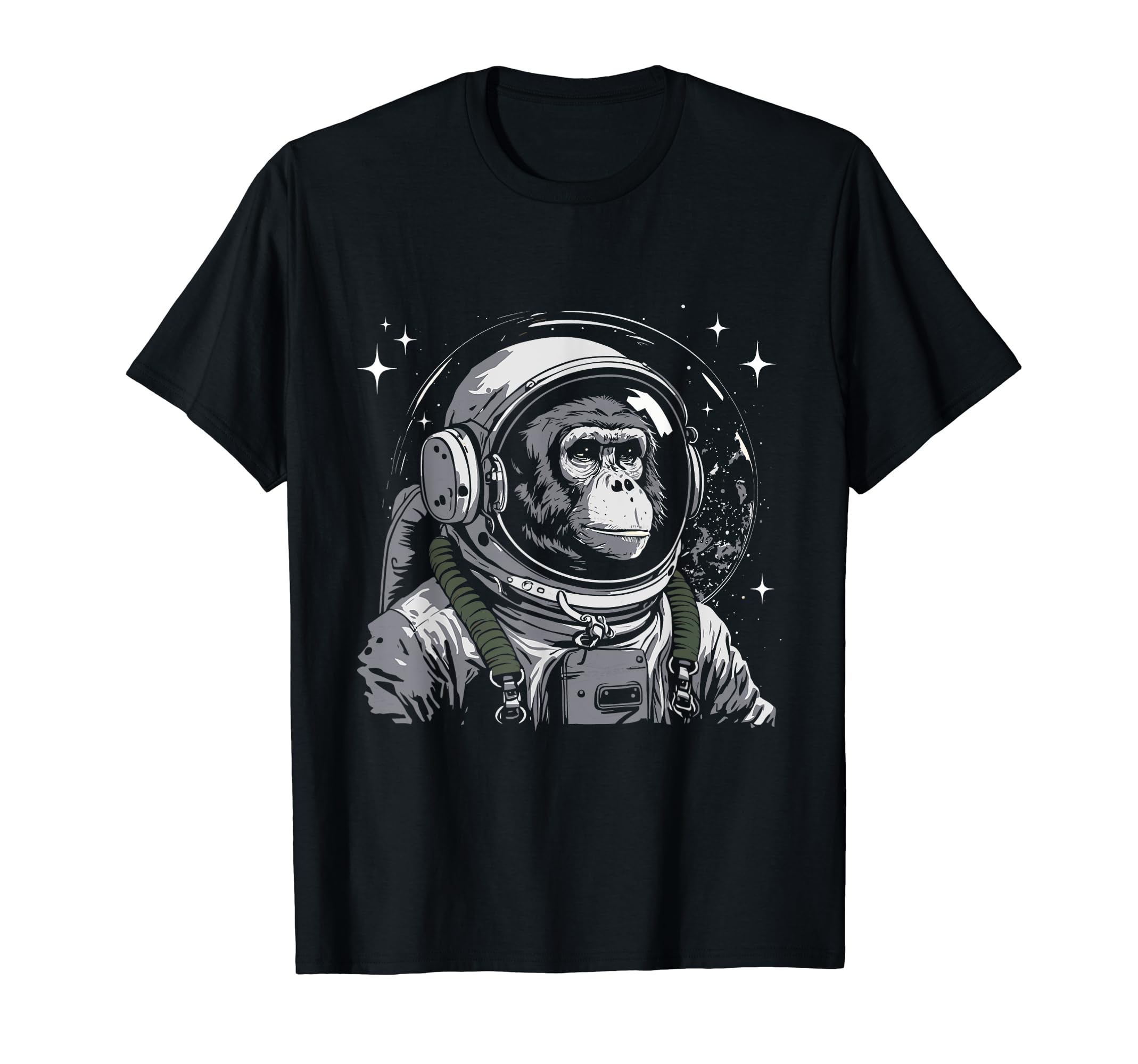 Astronaut Monkey Primate Animal Lover T-Shirt - Unique Graphic Unisex - T-Shirt, Sweatshirt, Hoodie