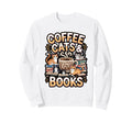 Cat Sleeping Coffee And Book Sweatshirt - Fun Novelty Design for Adults - T-Shirt, Sweatshirt, Hoodie