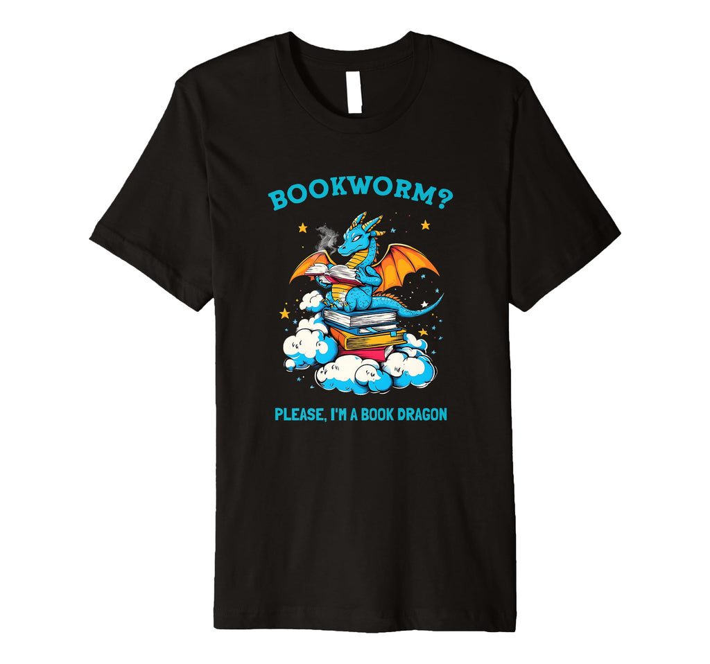 Bookworm Please Im Book Dragon Reading Book T-Shirt - Graphic Print Unisex - T-Shirt, Sweatshirt, Hoodie