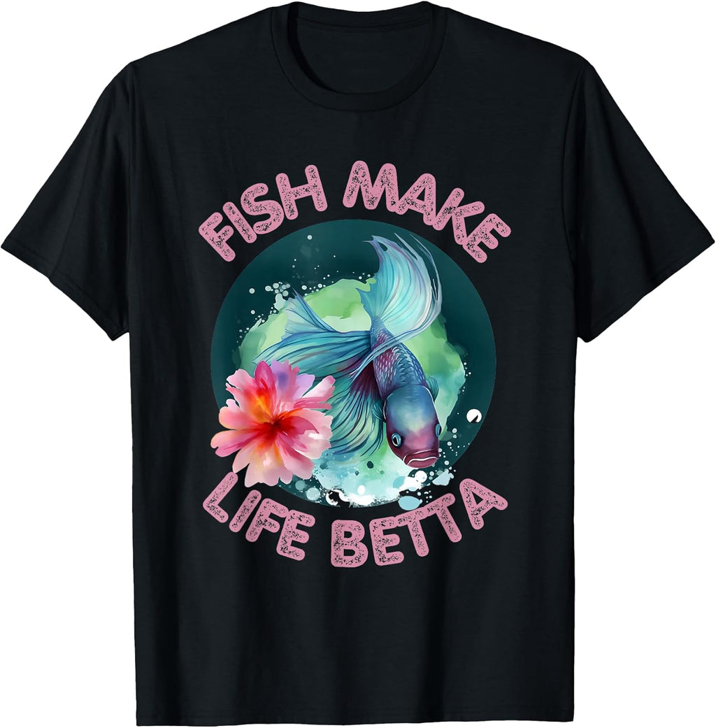 Aquarium Keeper Threads Fish Make Life Betta Merch Unisex T-shirt, Sweatshirt, Hoodie, Long Sleeve Tee - T-Shirt, Sweatshirt, Hoodie