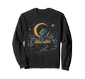 Octopus Crescent Moon Celestial Book Sweatshirt - Unique Graphic Unisex - T-Shirt, Sweatshirt, Hoodie