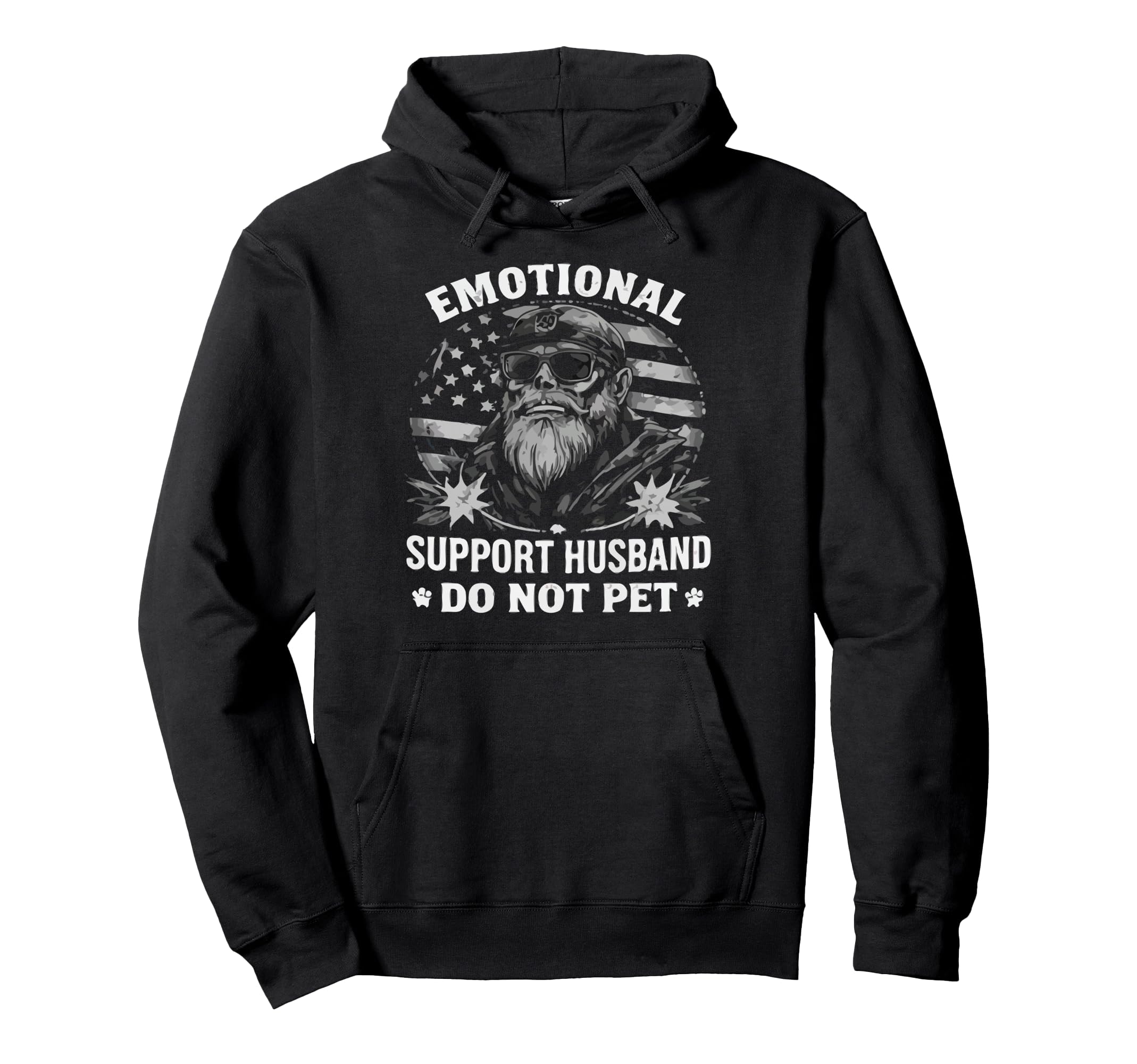 Emotional Support Husband Do Not Pet Hoodie - Aesthetic Graphic Men Women - T-Shirt, Sweatshirt, Hoodie