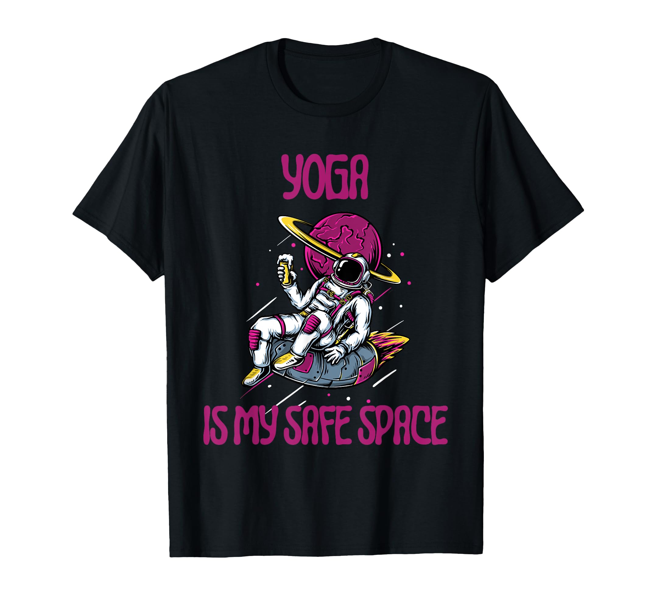 Yoga Is My Safe Space Astronaut Meditation T-Shirt - Trendy Graphic Unisex - T-Shirt, Sweatshirt, Hoodie