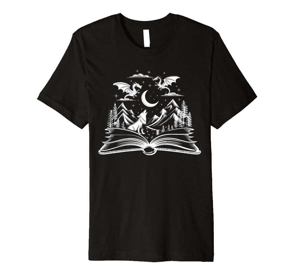 Book Dreams Dragons And Wolves T-Shirt - Custom Art Print for Adults - T-Shirt, Sweatshirt, Hoodie