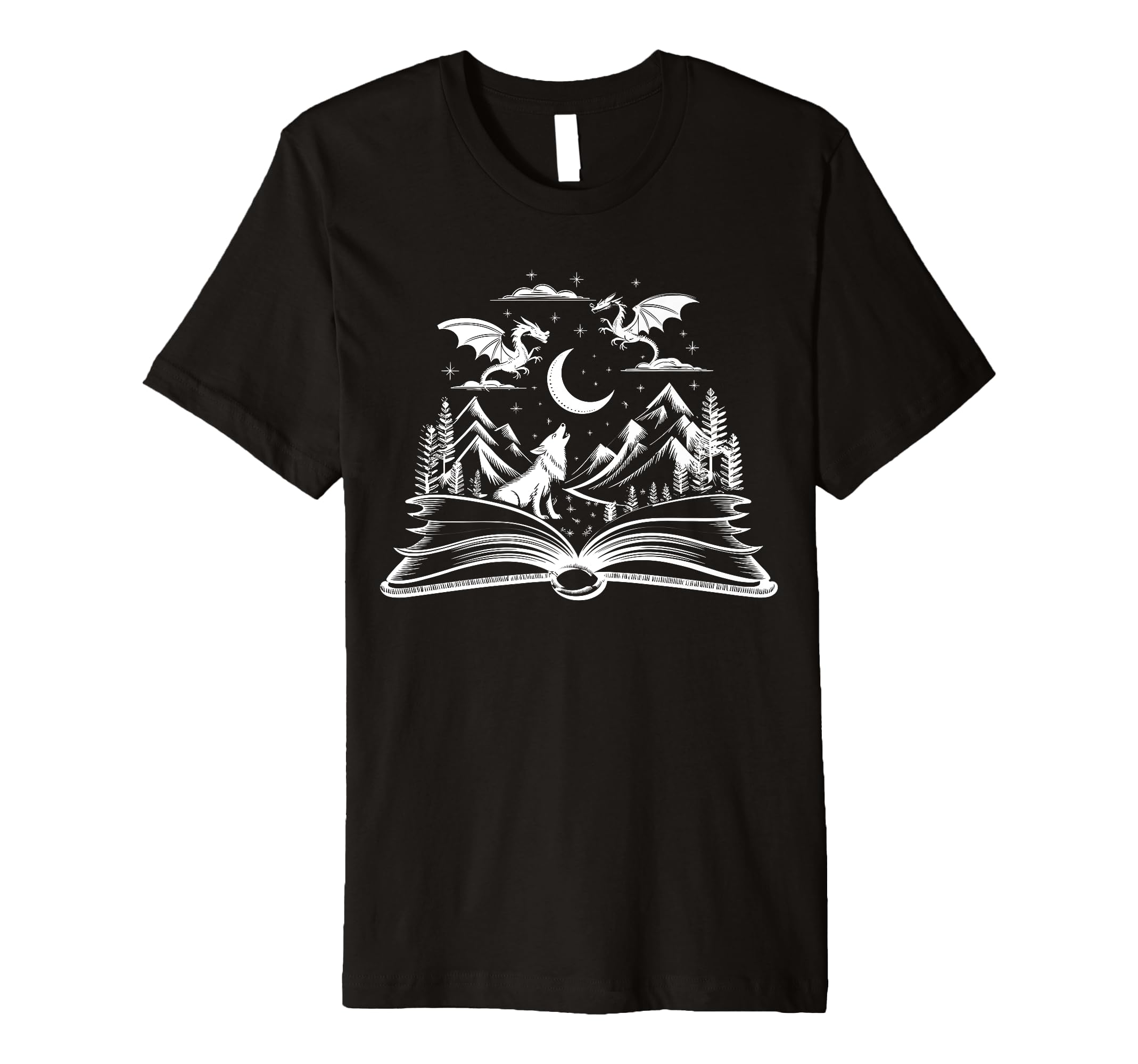 Book Dreams Dragons And Wolves T-Shirt - Custom Art Print for Adults - T-Shirt, Sweatshirt, Hoodie