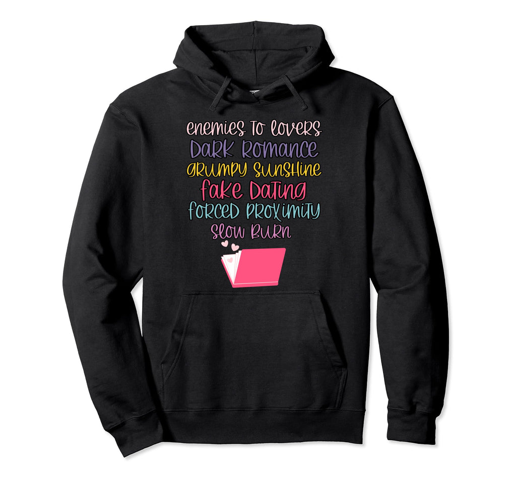 Bibliophile Romance Book Genre Hoodie - Fun Novelty Design for Adults - T-Shirt, Sweatshirt, Hoodie
