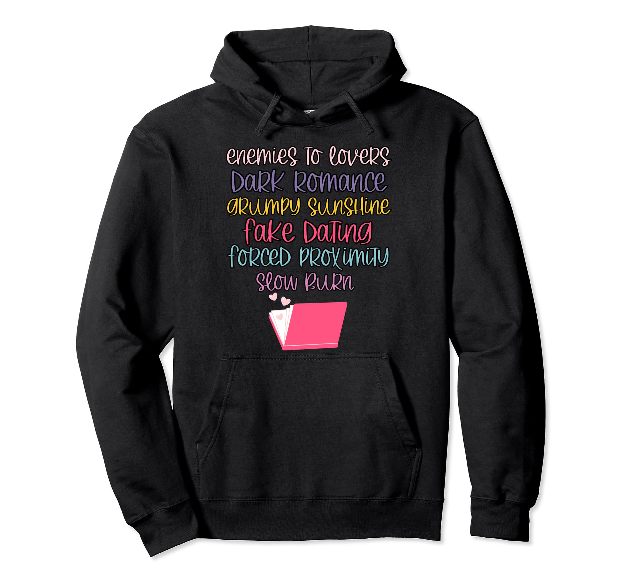 Bibliophile Romance Book Genre Hoodie - Fun Novelty Design for Adults - T-Shirt, Sweatshirt, Hoodie