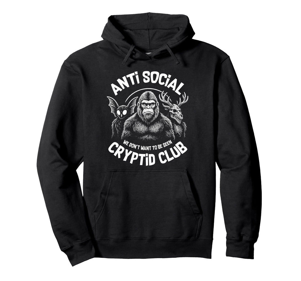 Anti Social Cryptid Club Bigfoot Hoodie - Novelty Apparel for Adults - T-Shirt, Sweatshirt, Hoodie