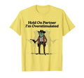 Hold Partner Im Overstimulated Cowboy T-Shirt - Aesthetic Graphic Unisex - T-Shirt, Sweatshirt, Hoodie