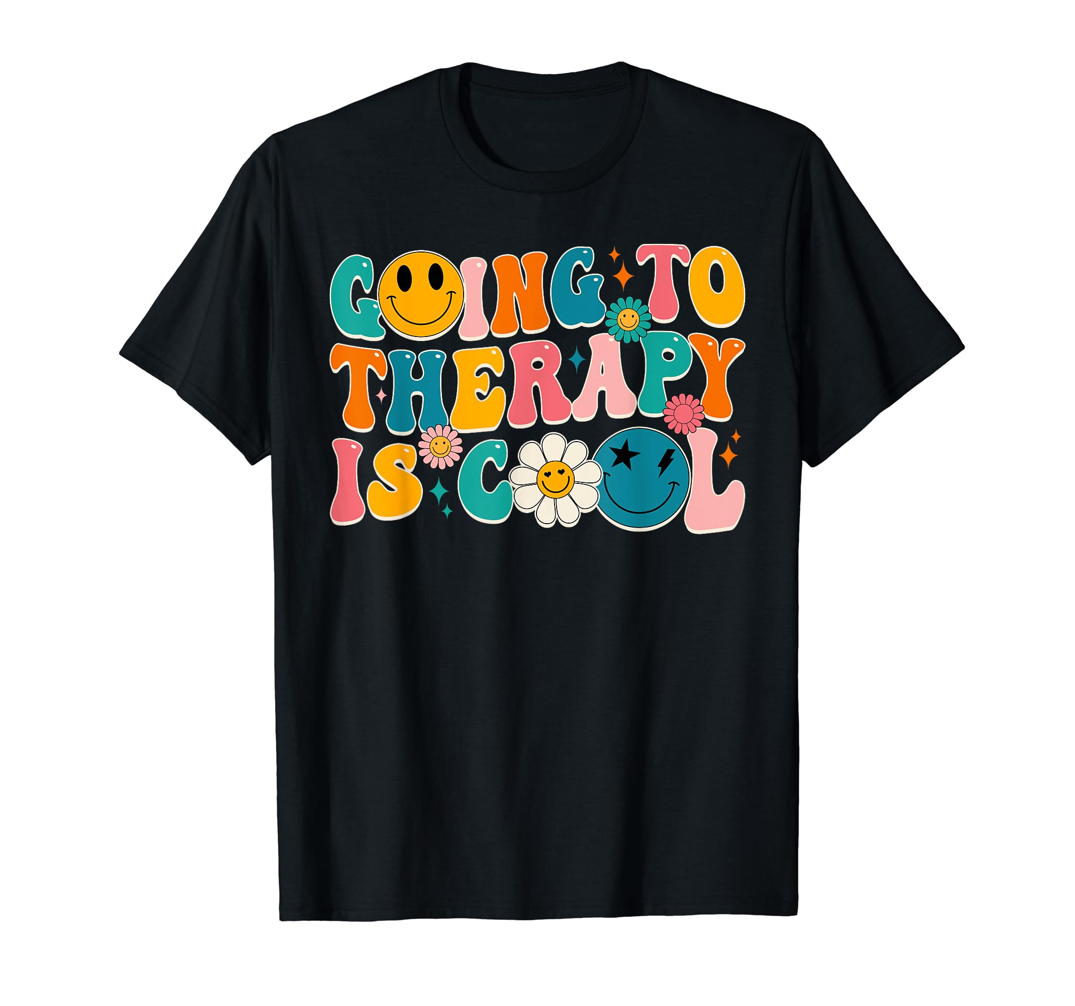Groovy Therapy Is Mental Health Matters T-Shirt - Unique Graphic Men Women - T-Shirt, Sweatshirt, Hoodie
