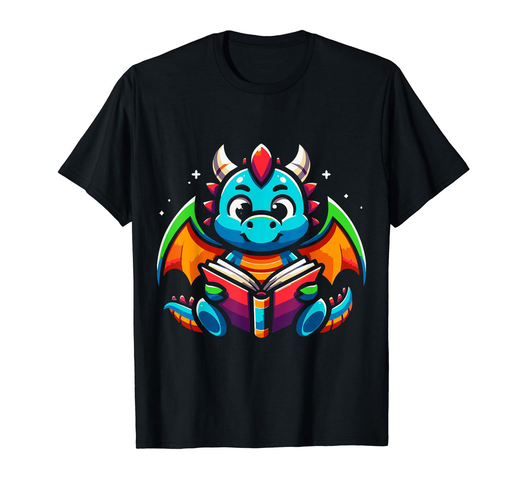 Dragon Reading Book Dragon T-Shirt - Casual Everyday Wear for Adults - T-Shirt, Sweatshirt, Hoodie