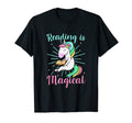 Reading Is Magical Unicorn Librarian Book T-Shirt - Unique Graphic Unisex - T-Shirt, Sweatshirt, Hoodie