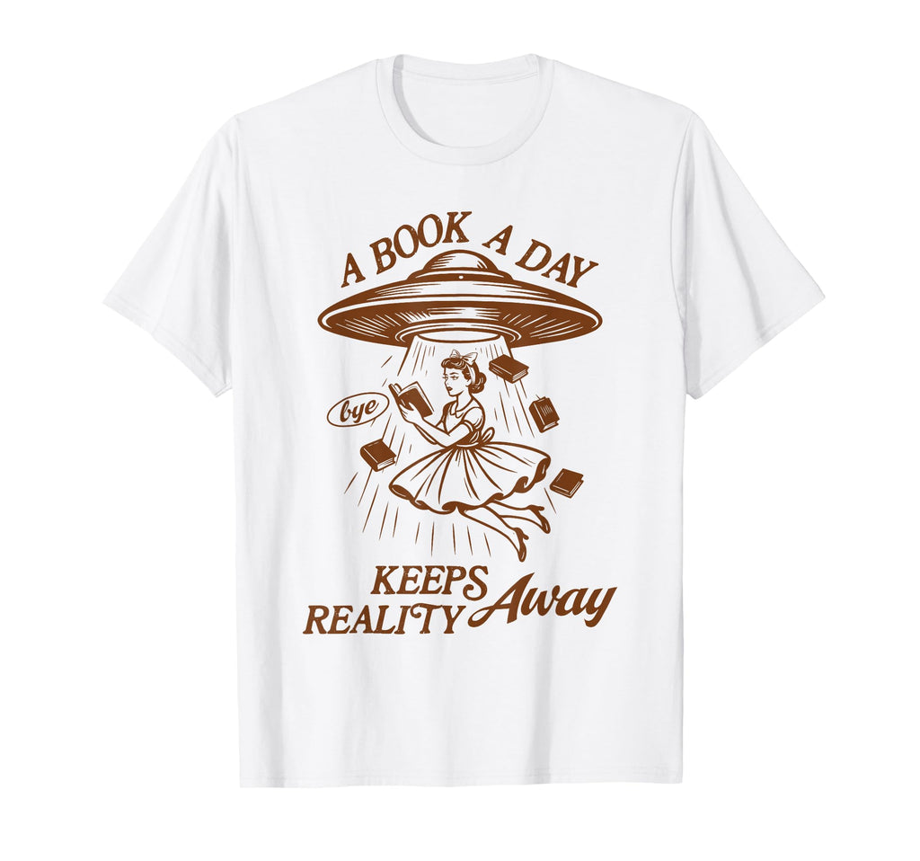 Reading Book Lover Bookish Ufo Books T-Shirt - Graphic Print for Adults - T-Shirt, Sweatshirt, Hoodie
