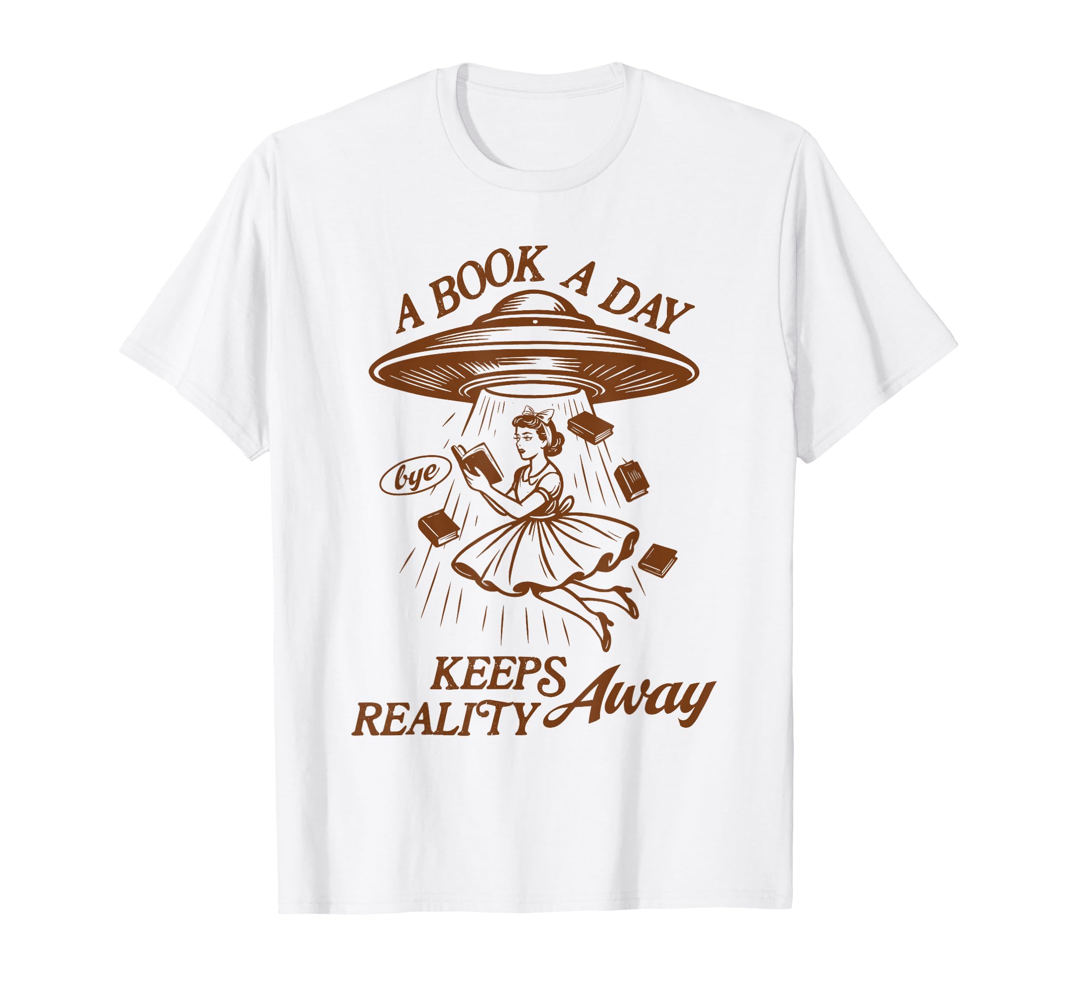 Reading Book Lover Bookish Ufo Books T-Shirt - Graphic Print for Adults - T-Shirt, Sweatshirt, Hoodie