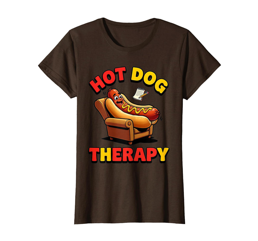 Hot Dog Therapy Funny America T-Shirt - Custom Art Print for Adults - T-Shirt, Sweatshirt, Hoodie