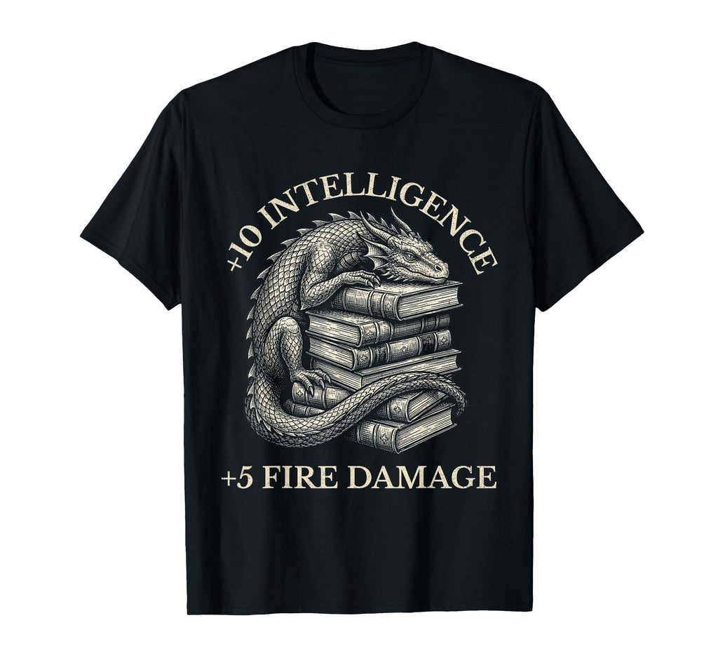 Dragons Books Dark Academia Funny T-Shirt - Fun Novelty Design for Adults - T-Shirt, Sweatshirt, Hoodie