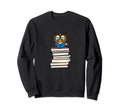Owl Reading And Sitting Books Sweatshirt - Aesthetic Graphic Unisex - T-Shirt, Sweatshirt, Hoodie