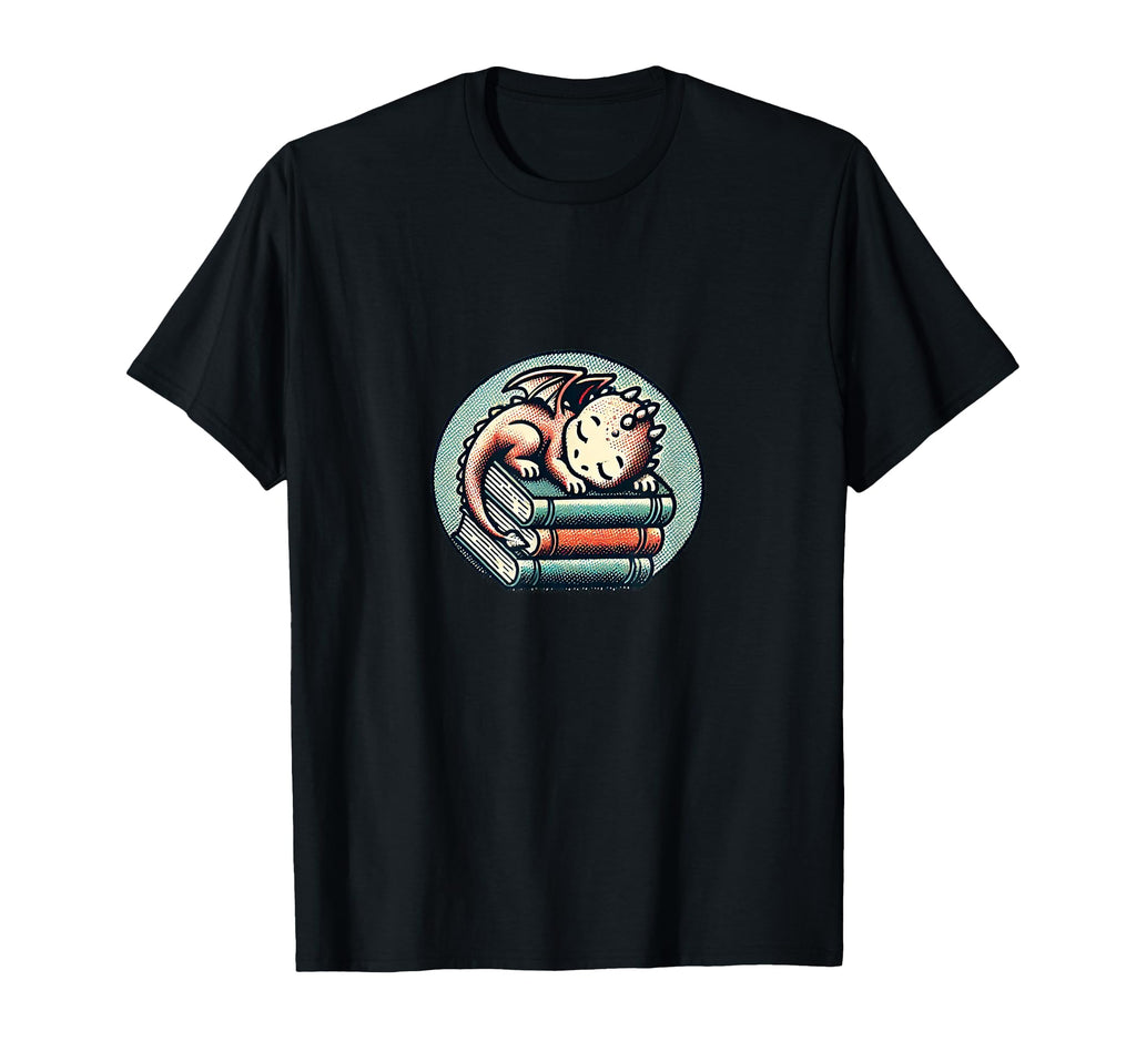 Sleeping Dragon Books Illustration T-Shirt - Custom Art Print Unisex - T-Shirt, Sweatshirt, Hoodie