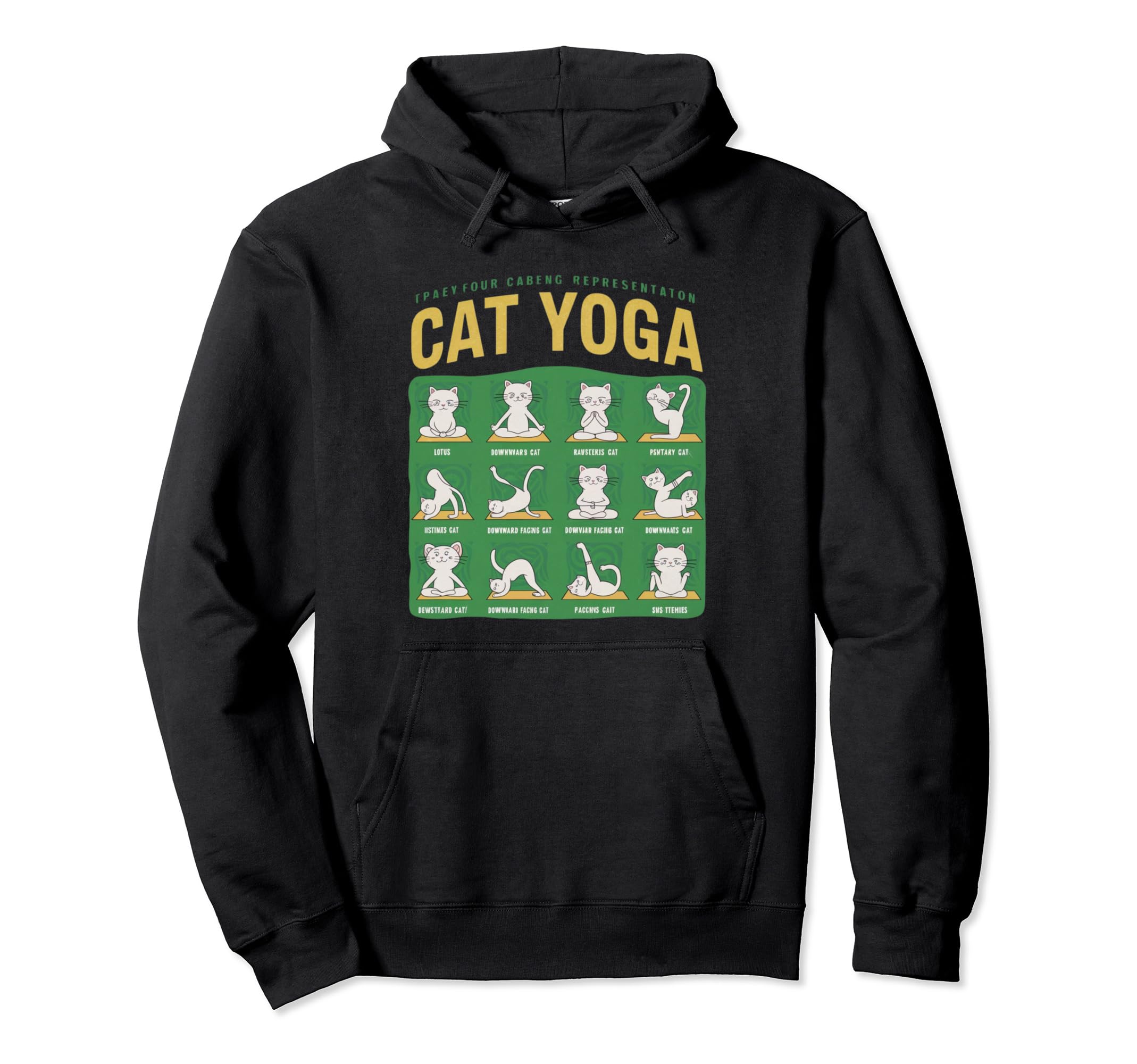 Cat Yoga Poses Cats Practicing Hoodie - Custom Art Print for Adults - T-Shirt, Sweatshirt, Hoodie