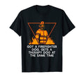 Gets Firefighter Dog Therapy Dog Fire T-Shirt - Trendy Graphic Men Women - T-Shirt, Sweatshirt, Hoodie