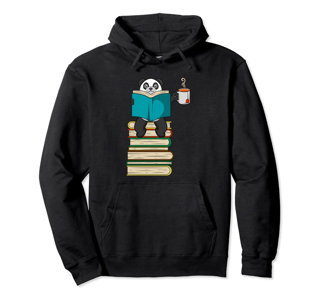 Panda Reading Books Tea Cozy Literature Hoodie - Streetwear Style Men Women - T-Shirt, Sweatshirt, Hoodie