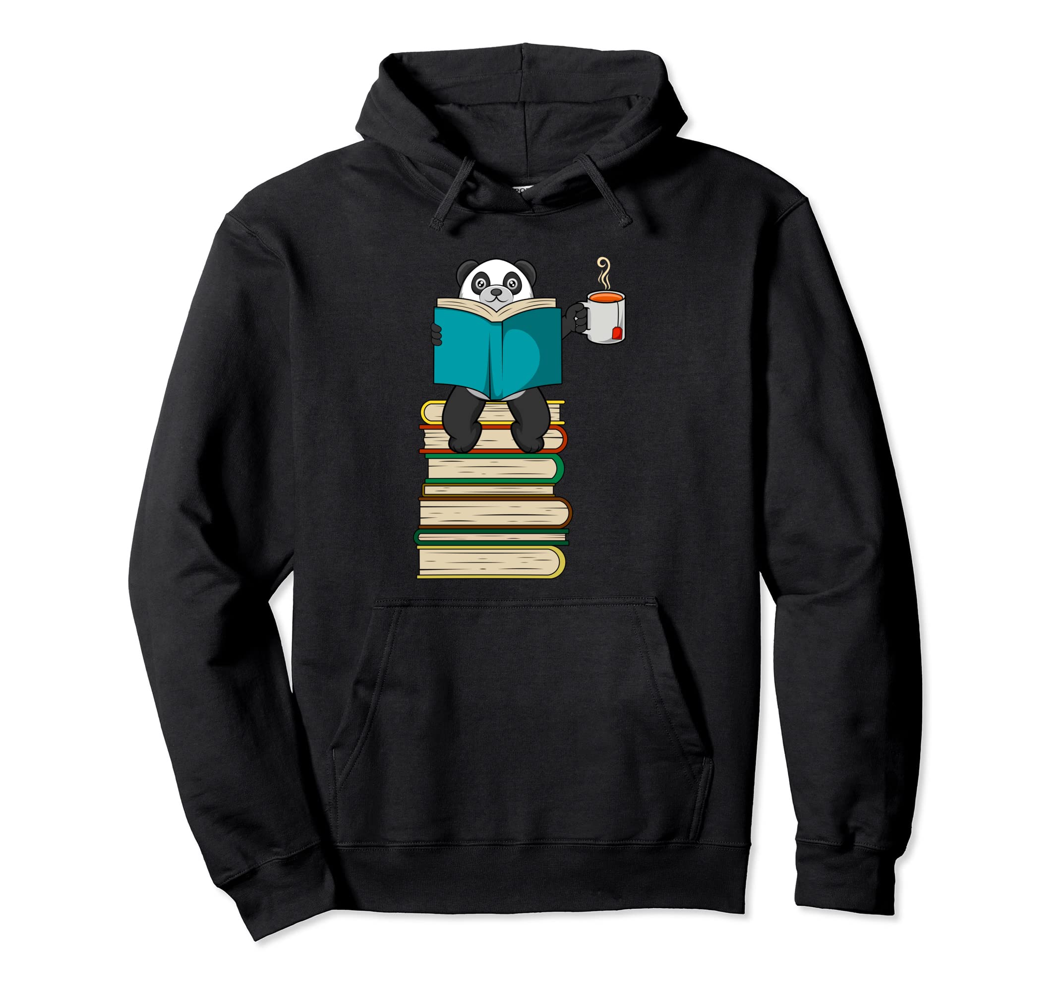 Panda Reading Books Tea Cozy Literature Hoodie - Streetwear Style Men Women - T-Shirt, Sweatshirt, Hoodie