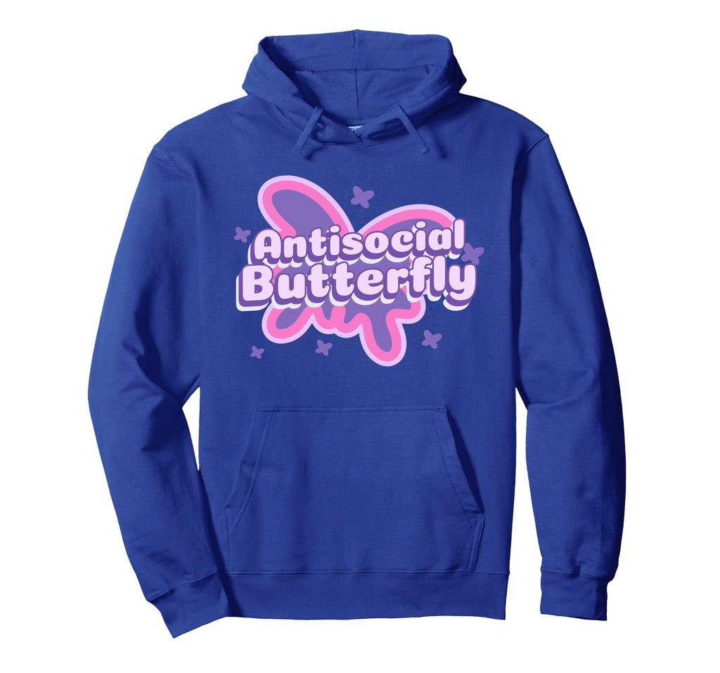 Antisocial Butterfly Funny Social Hoodie - Graphic Print for Adults - T-Shirt, Sweatshirt, Hoodie