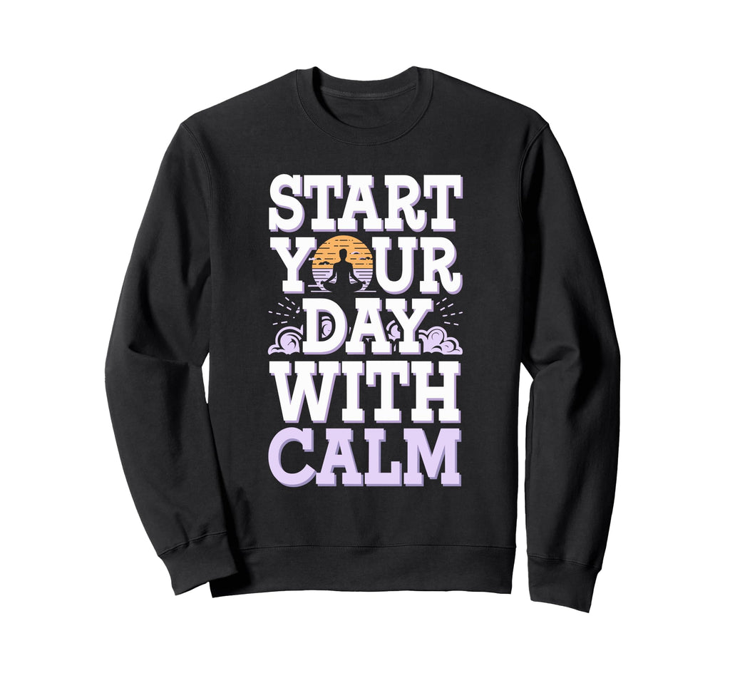 Morning Routine Peaceful Mornings Sweatshirt - Minimalist Print Unisex - T-Shirt, Sweatshirt, Hoodie