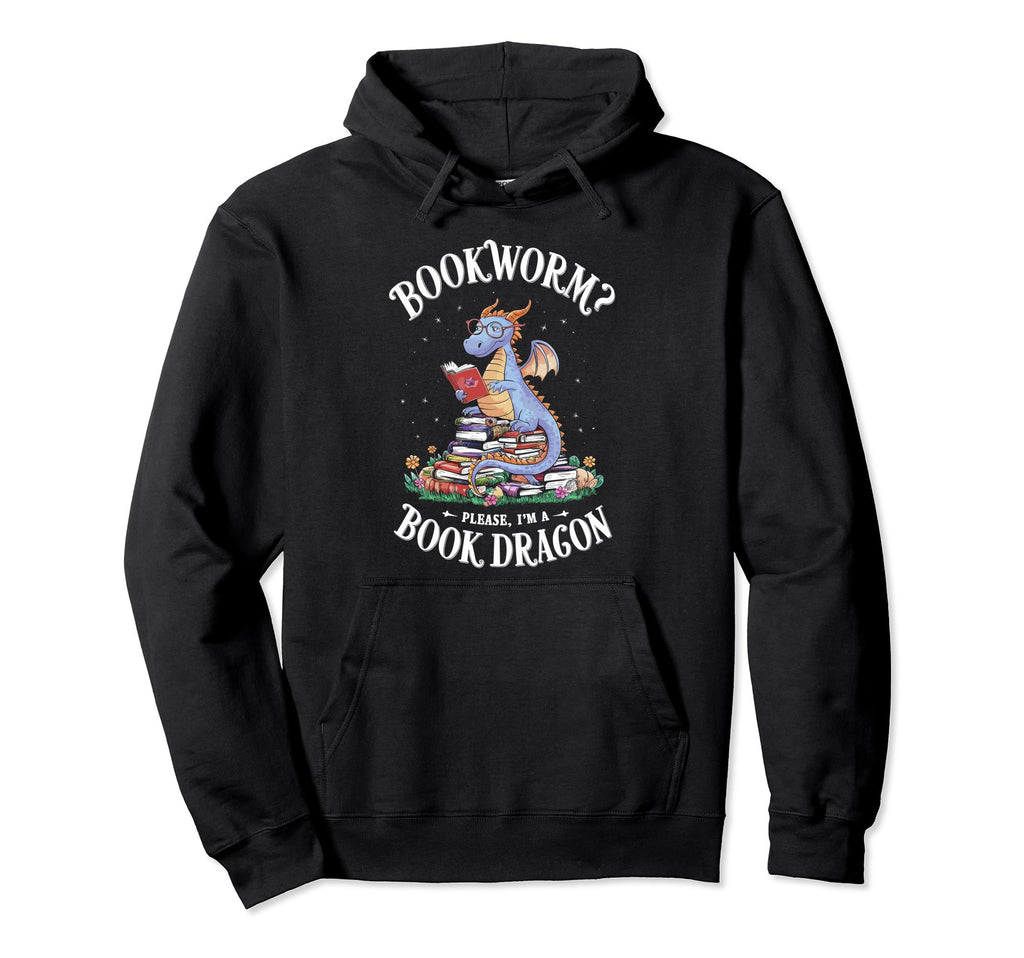 Librarian Gothic Book Dragon Bookworm Hoodie - Minimalist Print Unisex - T-Shirt, Sweatshirt, Hoodie